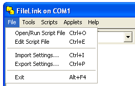 main file menu